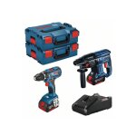 Lot bosch perceuse gsr 18v - 28 + perforateur gbh 18v - 21 + 2 batteries 18v 4. 0ah + chargeur + 2 coffrets ... Lot bosch perceuse gsr 18v - 28 + perforateur gbh 18v - 21 + 2 batteries 18v 4. 0ah + chargeur + 2 coffrets ...