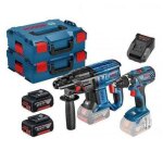 Lot bosch perceuse gsr 18v - 28 + perforateur gbh 18v - 21 + 2 batteries 18v 4. 0ah + chargeur + 2 coffrets ... Lot bosch perceuse gsr 18v - 28 + perforateur gbh 18v - 21 + 2 batteries 18v 4. 0ah + chargeur + 2 coffrets ...