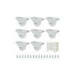 Ikodm - lot de mini - roulettes de 25 mm en caoutchouc et plastique fix�es dans un �crin pivotant en ...