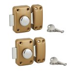 Serrurerie de picardie - lot de verrous  bouton 3010 pour porte d'entre, cylindre 23x45mm, bronze, ...