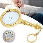 Loupe 7x, loupe de 80 mm et portable avec porte - cl�s, loupe de lecture en or sculpt�, mise au point ...