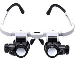 Loupe binoculaire avec 2 lumi�res led grossissement 8x - 15x - 23x lentille acrylique haute clart� �clairage ...
