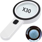 Loupe avec �clairage 30x - loupe format - portable - loupe �clair�e 12 led - pour lecture, soudure, pi�ces ...