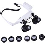 Loupe frontale � 4 lentilles �clairage led, grossissement 10x / 15x / 20x / 25x, structure abs, usage ...