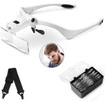 Loupe frontale avec �clairage led et 5 lentilles amovibles (1. 0x, 1. 5x, 2. 0x, 2. 5x, 3. 5x), pour ...