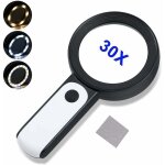 Loupe de lecture, loupe 30x avec 18 led lumi�re, loupe grossissante � main pour les seniors, enfant, ...