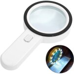 Loupe de lecture �clair�e, loupe 30x avec 12 led lumi�re, loupe grossissante � main, loupe eclairante ...