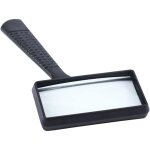 Loupe lecture rectangulaire � main 5x poign�e plastique 100x50mm loupe navigation livres documents journaux ...