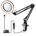 Loupe led 10x � bras articul�, �clairage led 10 niveaux luminosit�, 3 couleurs, bras flexible et pince ...