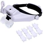 Loupe avec lumi�re, visi�re de loupe � montage sur la t�te avec 3 led de loupe de bijoutier, 1x � 8x ...