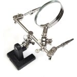 Loupe mains libres avec clip de crocodile + lentille de loupe 5x, troisi�me main pour soudage et fabrication ...