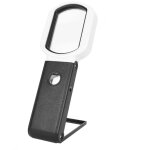 Loupe multifonctionnelle portative, grossissement r�glable 10x / 25x, miroir de lecture carr� pliable ...