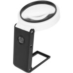 Loupe de poche multifonctionnelle 90 mm, grossissement r�glable 5x / 25x, miroir de lecture rond pliable ...
