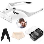 Loupe serre - t�te avec lumi�re led, loupe de t�te avec - 5 lentilles d�tachables(1. 0x 1. 5x 2. 0x 2. ...