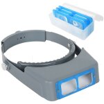 Loupe serre - t�te, loupe professionn � double objectif pour bijoux, loupe binoculaire en verre opitcal ...