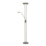 Lampadaire led dimmable avec liseuse champion chrome bross lucide