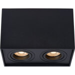 Tube spot plafond - noir - 2xgu10