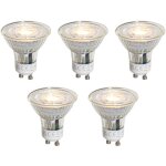 Luedd - lot de 5 ampoule led gu10 50mm dimmables transparentes 4. 9w 500 lm 2700k
