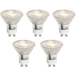 Luedd - lot de 5 ampoule led gu10 50mm � intensit� variable en 3�tapes en kelvins transparentes 4, 9w ...