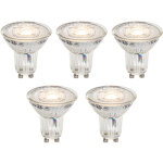 Luedd - lot de 5 ampoule led gu10 50mm � intensit� variable en kelvin transparent 4, 9w 400 lm 2200 - ...