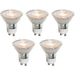 Luedd - lot de 5 ampoule led gu10 50mm transparentes 3w 250lm 2200k