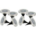 Lot de 8 spots solaires ronds decky argent acier inoxydable d12cm Lot de 8 spots solaires ronds decky argent acier inoxydable d12cm
