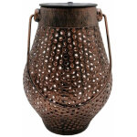 Lanterne solaire dcorative doty cuivre metal h17cm