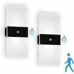 Vurahome - lumi�re blanche noire - applique murale avec d�tecteur de mouvement int�rieur, applique murale ...