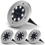 Lumi�re solaire ext�rieur 8 led lumi�re solaire jardin 3000k blanc chaud etanche ip65, spot exterieur ...