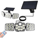 Lumi�re solaire ext�rieure, avec d�tecteur de mouvement 138 led, projecteur led spot mural avec t�l�commande ...