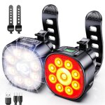 Lumiere velo [spot & faisceau d'inondation], �clairage v�lo avant et arri�re rechargeable par usb, 8 ...