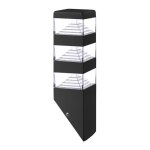 Applique pyramide inox 48 led smd 12w lumihome blanc - neutre - 4000k - noir