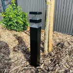 Borne pyramide noire mat 60 cm - 900 lumense - blanc froid 6000k