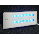 Luminaire led couleur bleu 3. 5w pour balisage 230v � detecteur pir + cr�pusculaire 200x80x25mm ip40 ...