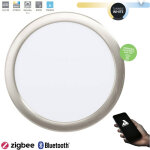 Luminaire encastr� fueva - z nickel - matt rond �: 21, 6cm dimmable 2700 - 6500k avec fonction connect ...