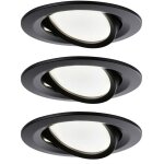 Paulmann - 94471 luminaire  led encastrable jeu de 3 led 18 w noir (mat)