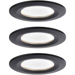 Paulmann - 94473 luminaire  led encastrable jeu de 3 led 18 w noir (mat)