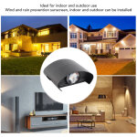 Luminaire mural led waterproof en aluminium noir pour l'ext�rieur 110?265v lumi�re douce