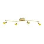 Luminaire plafonnier laiton bross 4 spots orientables de 35 w gu 5. 3 diffuseur teint