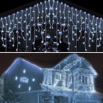 Lumineux extrieur 5m 216 led, rideau lumineux intrieur, rideau lumineux tanche, chane lumineuse de ...