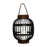 Lanterne solaire décorative lumisky fidjy - h30 cm - poignée en corde effet bougie - led blanc chaud Lanterne solaire décorative lumisky fidjy - h30 cm - poignée en corde effet bougie - led blanc chaud