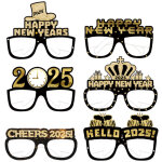 Lunettes  bonne ann�e  2025, design dor� et fantaisie, accessoires pour photos de f�te.