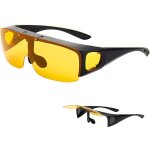 Lunettes conduite de nuit - verres r�versibles pour porteurs de lunettes de vue - verres jaunes anti ...