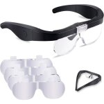 Lunette loupe avec 2 d, fronta grossissantes casque loupe mains libres avec 4 ntils amovibs pour cture, ...