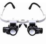 Lunette loupe avec 2 lumi�res led loupe binoculaire lampe loupe grossissante pour horloger, lecture, ...