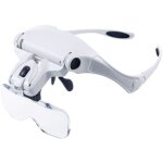 Lunettes loupe avec lumire mains libres, bandeau lupen avec 2 lumires led pour loisirs, lecture, lectricien ...