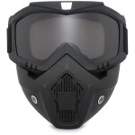 Lunettes moto anti - vent d�montables pour tout - terrain, �cran facial avec monture noire et verres ...