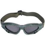 Lunettes de protection en maille m�tallique pour airsoft, r�glables et vert arm�e