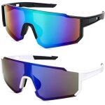 Lunettes de soleil de sport, lot de 2, polaris�es, pour le cyclisme (homme et femme), protection uv 400, ...