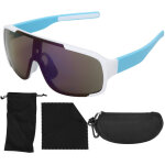 Lunettes de sport ext�rieur anti - vent pour cyclisme - montagne randonn�e unisexe (cadre blanc bleu, ...